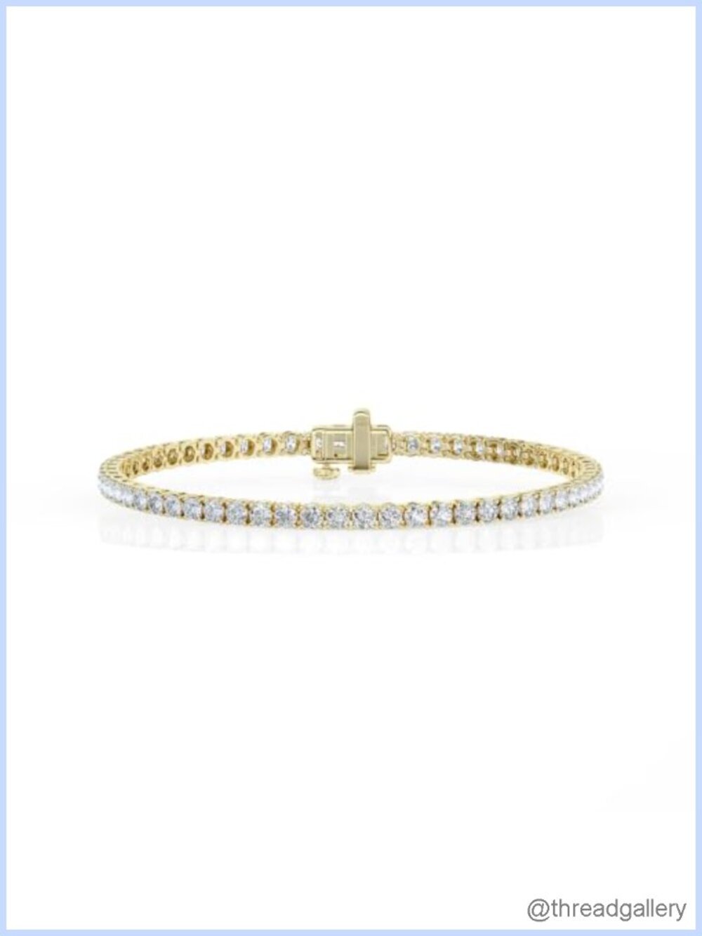 10K Solid Gold Lab Grown Diamond Tennis Bracelet 7 Inch